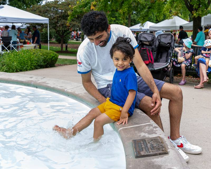 Ary Patel stays cool in the pool at the Hinsdale 4th of July Family Celebration.  July 4th, 2024.