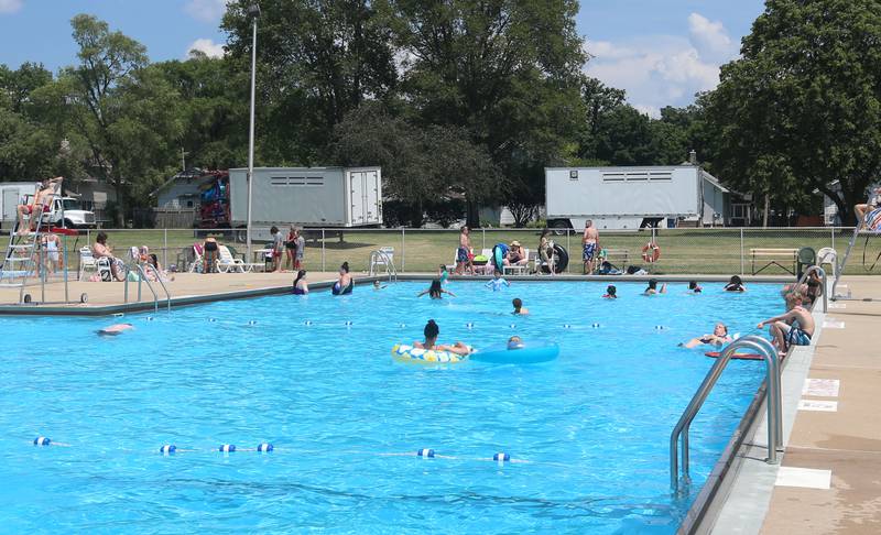 Swimmers cool off  in the water on Monday, June 17, 2024 at the Oglesby pool.