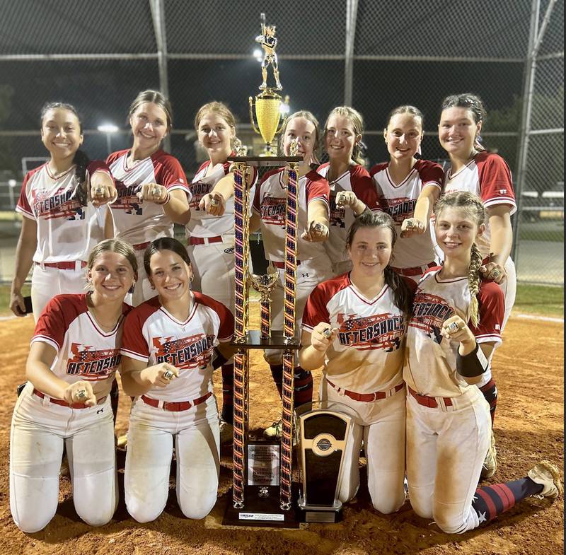 The Aftershock 16-and-under travel softball team won the USSSA Gulf Coast National Championship 16U Open Division on July 3 at Foley Sports Complex in Alabama. The team, which was seeded fourth entering the tournament, went undefeated in six games. Pitcher Lauren Harbison was named the team’s MVP and Caroline Keutzer earned the Defensive Player Award. Other team members were Valeria Villagomez, Kaitlyn Anderson, Maggie Spratt, Sam Woolley, Chipper Rossi, Raleigh Leininger, Reese Poole, Maci Kelly and Allie Thome. The team is coached by Casey Thome, Rob Spratt and Tony Rossi.