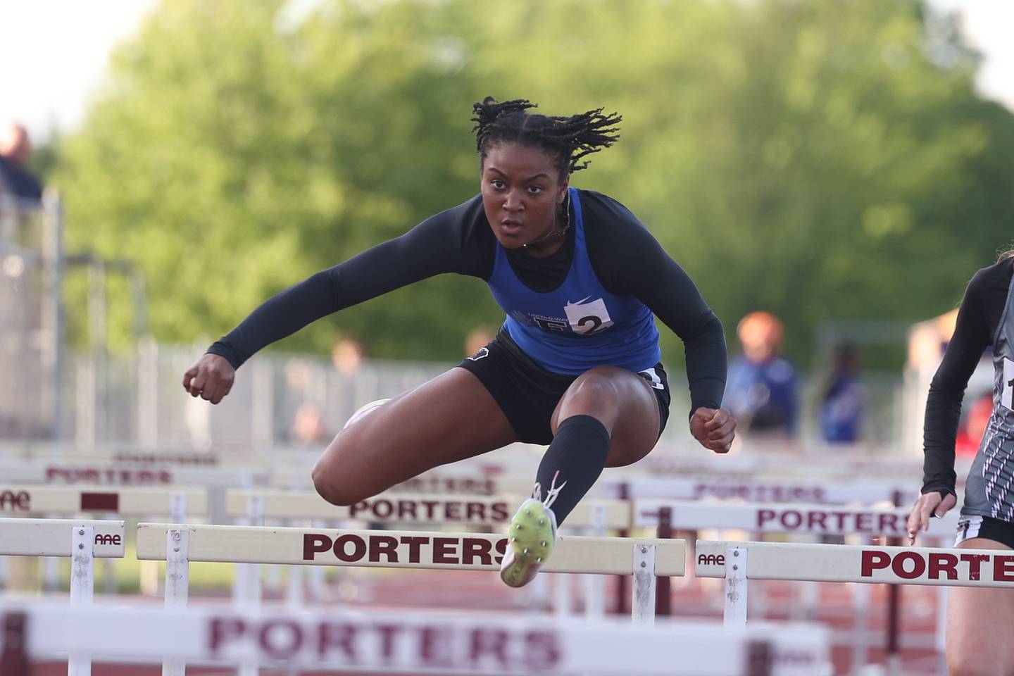 Lincoln-Way East’s Kyra Hayden took fourth and qualified for state in the 100-meter hurdles at the Class 3A Lockport Sectional in May in Lockport.