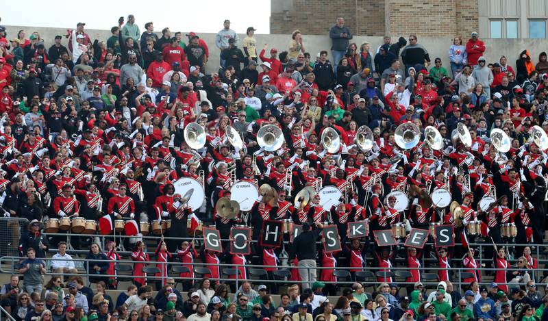 NIU marching band plays on Saturday, Sept. 7, 2024 at Notre Dame Stadium.