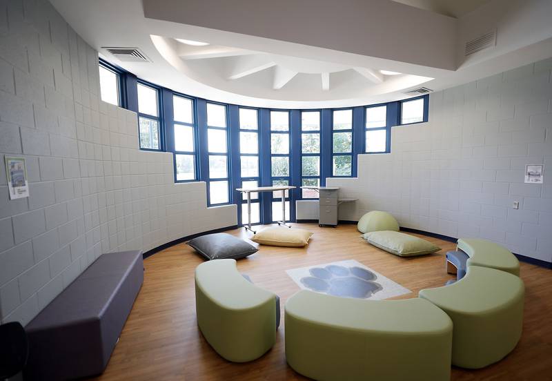 Part of the renovated library learning center at Johnson Elementary School Wednesday August 16, 2023 in Warrenville.