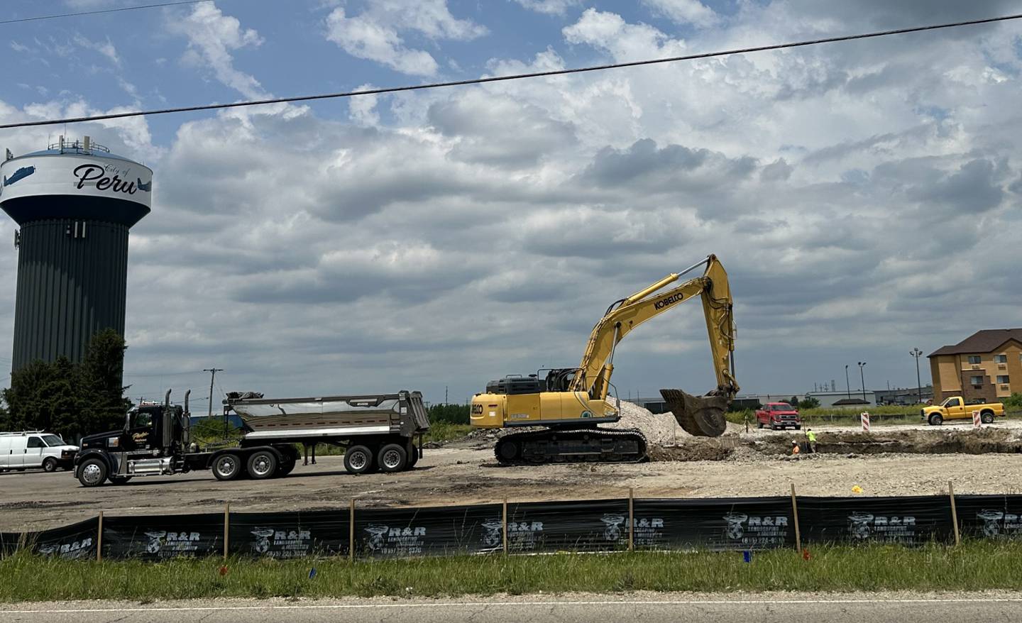 Crews begin construction on Popeyes just west of  the intersection of Trompeter Road and May Roads on Thursday, June 13, 2024