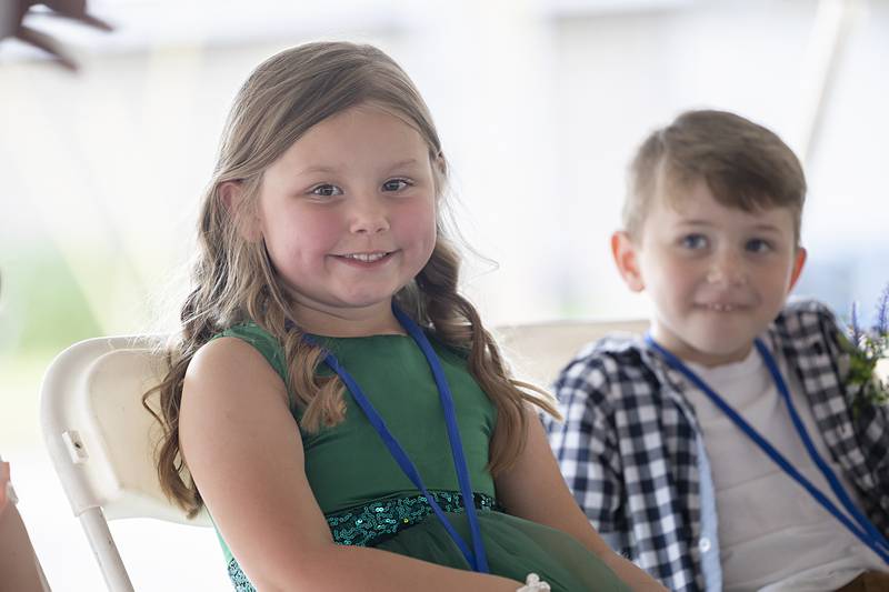 Anastasia Heiman, 4, smiles after being interviewed Thursday, June 13, 2024, for Little Miss at Polo’s Town and Country Days.