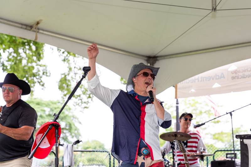 The Hat Guys Band performs at the Hinsdale 4th of July Family Celebration.  July 4th, 2024.