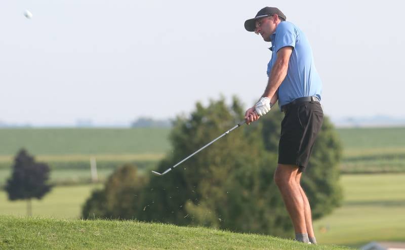 Jon Prescott golfs on the 17th hole during the Illinois Valley Mens Golf Championship on Sunday, July 28. 2024 at Mendota Golf Club.