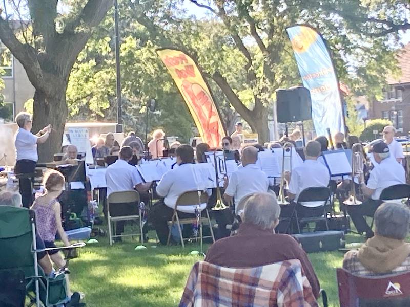 Ann Lusher strikes up the band for the Princeton Community Band's concert at Soldiers and Sailors Park on Sunday.