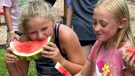 Contestants compete at Sauerkraut Days’ watermelon-eating contest