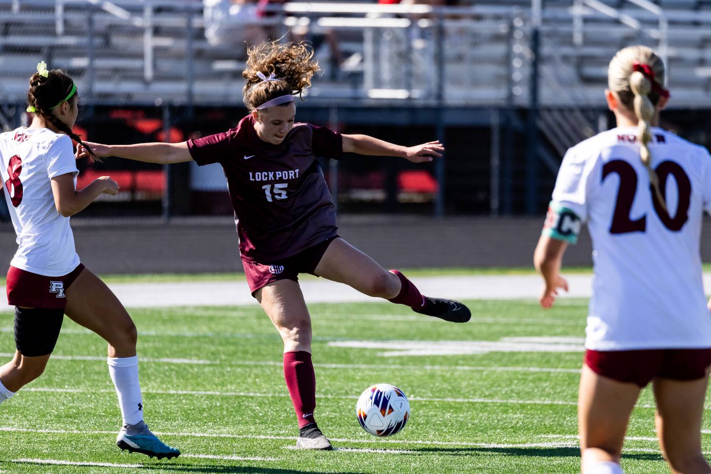 Natalie Zodrow of Lockport takes control against Plainfield North during the Class 3A Sectional at Plainfield North on May 22, 2024.