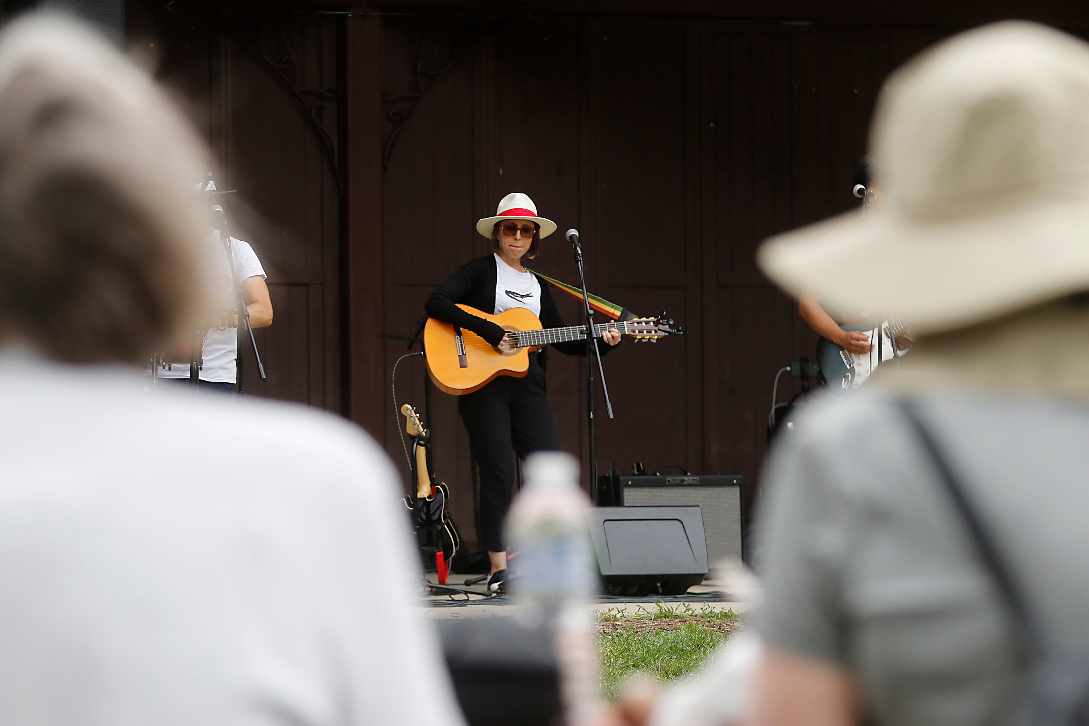 Alina Celeste of Being Bilingual Rocks (BBR) Band performs during the Ice Cream Fest on Friday, Aug. 9, 2024, at Crystal Lake’s Main Beach.  The second annual event featured music, ice cream venders and an ice cream eating contest.