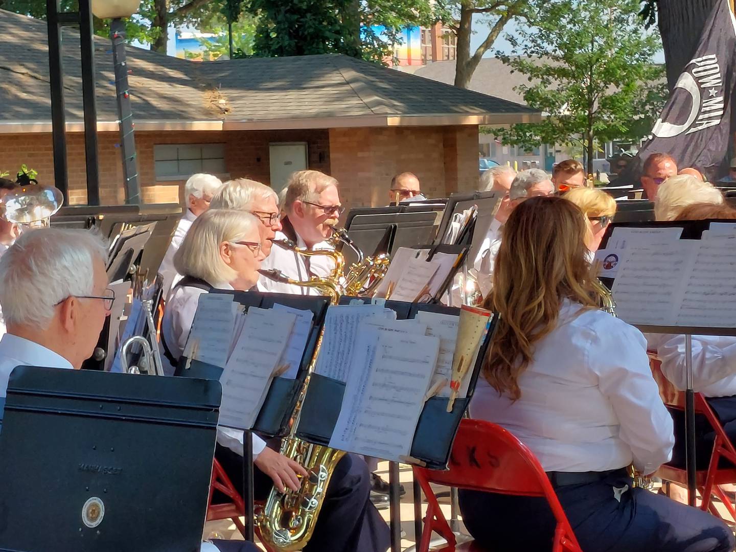The Joliet American Legion Band performs patriotic songs and marches Saturday, June 10, 2023, during the Elks Club's Flag Day Ceremony at City Park in Streator.