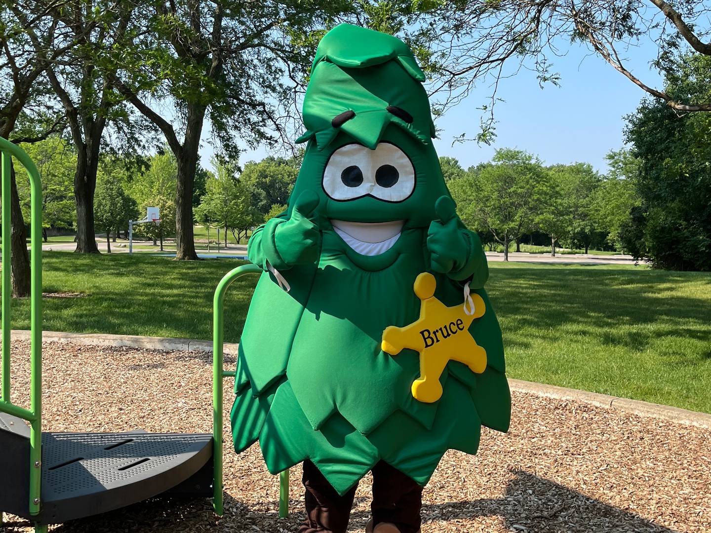 Batavia Park District's mascot, Bruce the Spruce, will be part of several National Parks and Recreation Month activities in Batavia, such as the Bruce the Spruce Scavenger Hunt and the park district's Popsicles in the Park event.