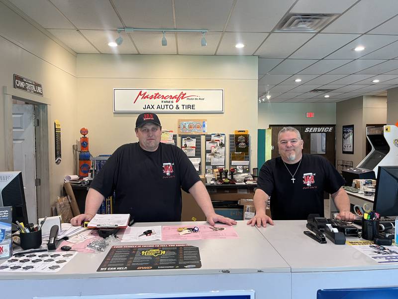 Owner Jack Shields (left) is hosting the JAX Auto & Tire food drive that will be held from noon to 5 p.m. Saturday, June 1 located at 5220 S. Route 31.