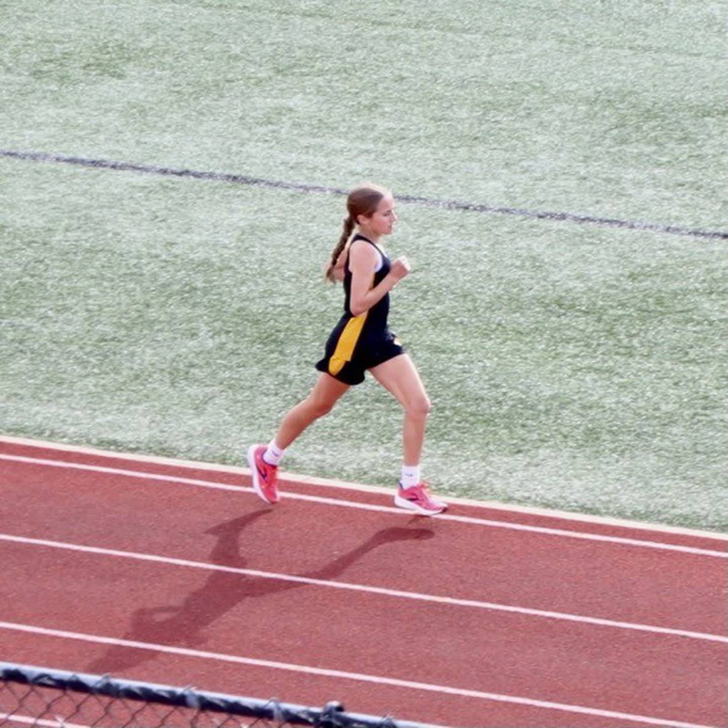 PCJH's Anniston Judd runs in the IESA 2A State Track & Field Meet in East Peoria. She placed eighth (2:32.43) in the 7th grade girls 800 meters and 10th (5:45.5) in the 1,600 meters.