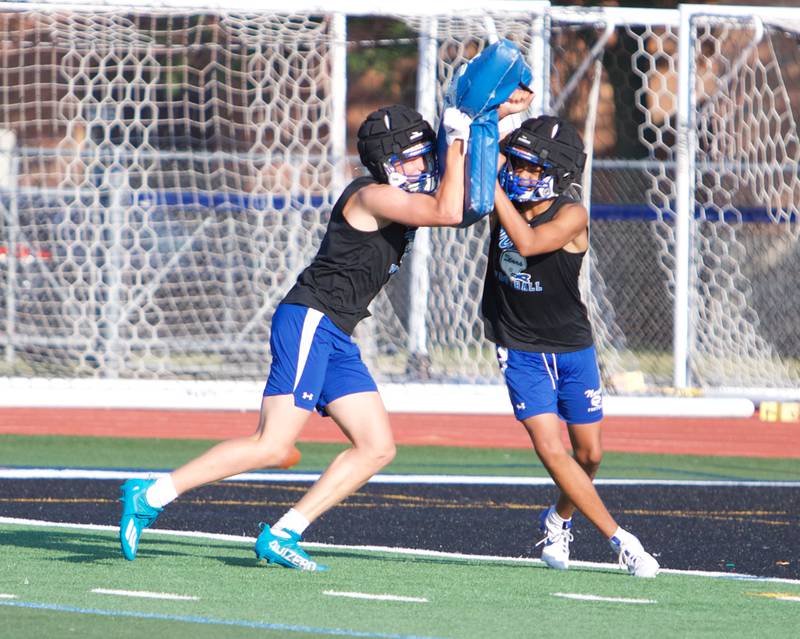 St. Charles North runs drills during the first day of practice on Monday Aug.12,2024 in St. Charles.