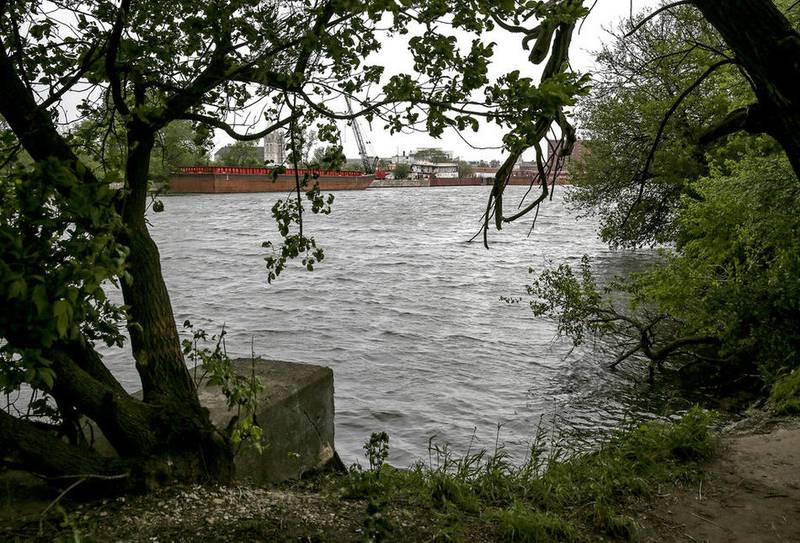 The Des Plaines River on Wednesday, May 17, 2017, in Joliet, Ill. The Federal Emergency Management Agency is threatening to declare a section of downtown Joliet a flood plain, something that could boost insurance rates for downtown businesses if the city does not spend the estimated $2 million to prevent a flood that city officials note never has happened and they think never will.