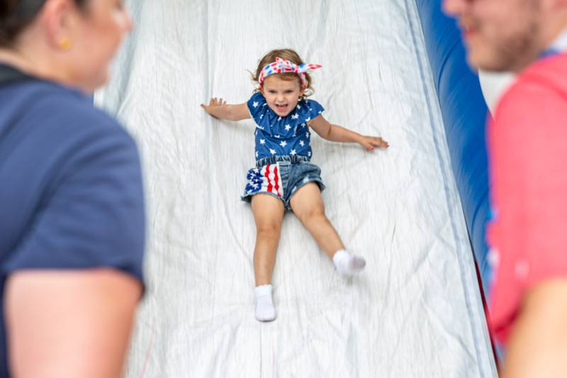 Layla Shaughnessy enjoys herself at the Hinsdale 4th of July Family Celebration.  July 4th, 2024.