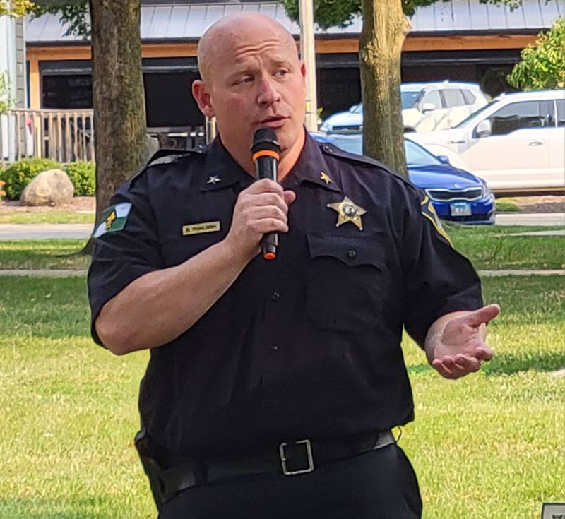 Ottawa Police Chief Brent Roalson, the United Way of Eastern La Salle Countys 2024 campaign chairman, describes its goals at the United Way Day celebration at Washington Square Park in Ottawa on Tuesday.