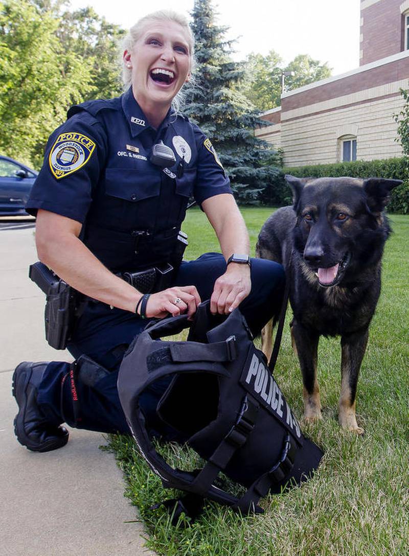 Woodstock K9 Officer Blue Receives Bulletproof Vest Shaw Local 5346