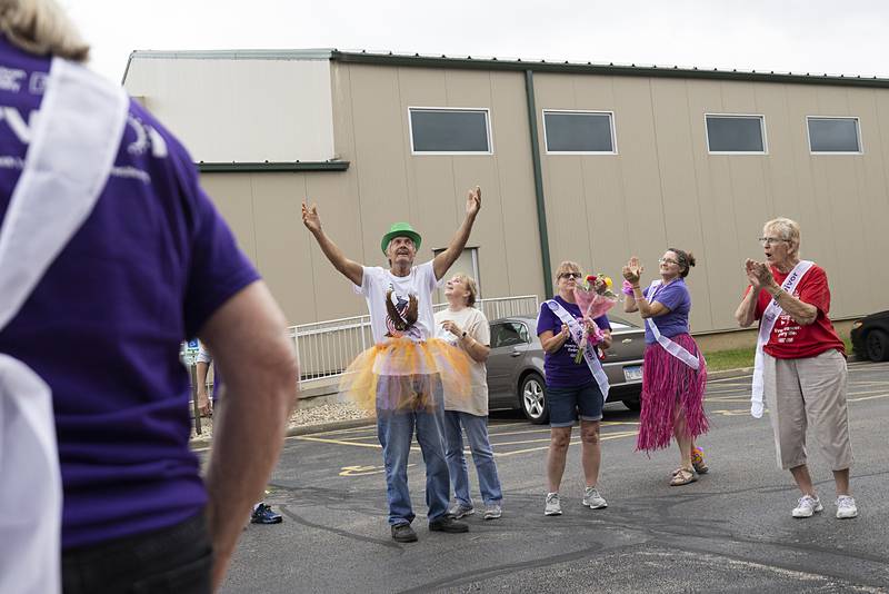 “Ya’ll don’t come back now, ya hear,” shouts Edwin Davis of Rock Falls to the balloons soaring off and taking the troubles with them Saturday, June 8, 2024 at the Relay for Life fundraiser.