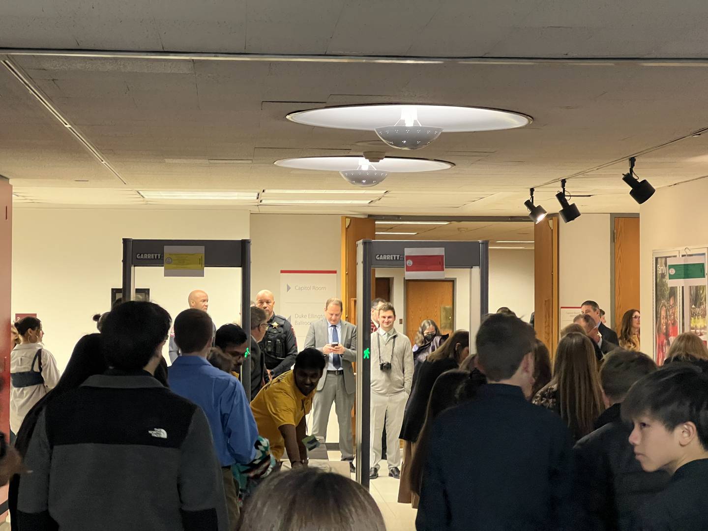 Members of the public, including high school, undergraduate and law school students, watched the Illinois Supreme Court hear cases on March 21, 2024, inside the NIU Holmes Student Center, 340 Carroll Avenue in DeKalb.