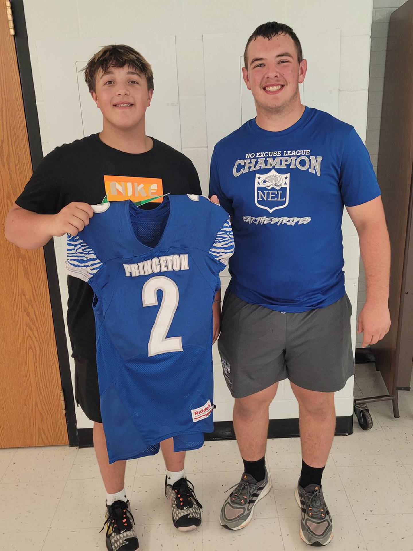 Captain Cade Odell of "Back to Back" chose fellow lineman Anthony Vujanov with his first pick in the Tigers' "NEL" Draft because "we wanted to keep the left side of the line together.