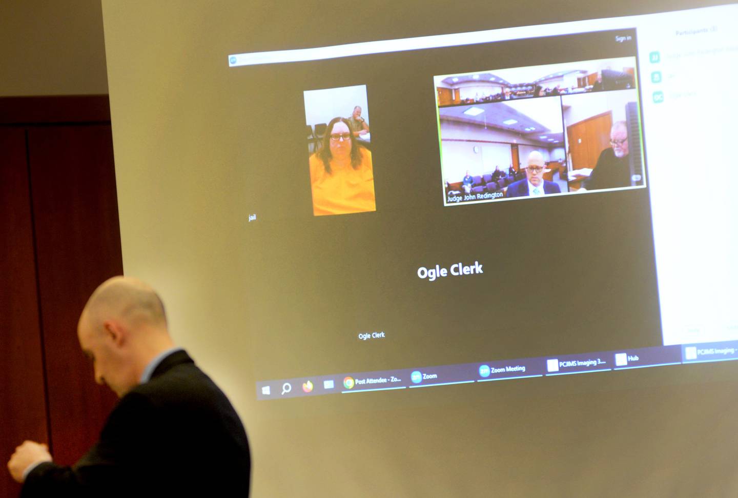 Sarah Safranek appeared in Ogle County court on Wednesday, Feb. 14. 2024 remotely via a video conference from the Ogle County Correctional Center. She is charged with killing her 7-year-old son, Nathaniel Burton, in 2021.