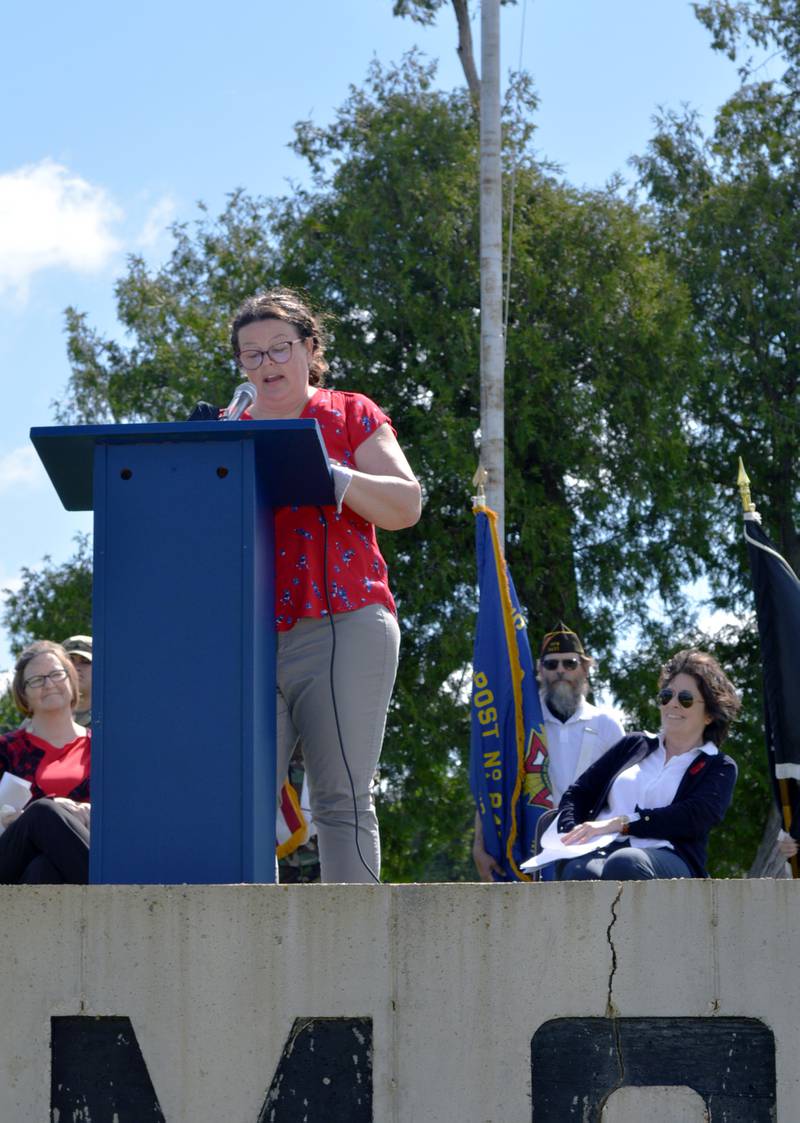 Retired U.S. Air Force Master Sgt. Becky Davis was the keynote speaker at Polo's Memorial Day ceremony on Monday, May 27, 2024.