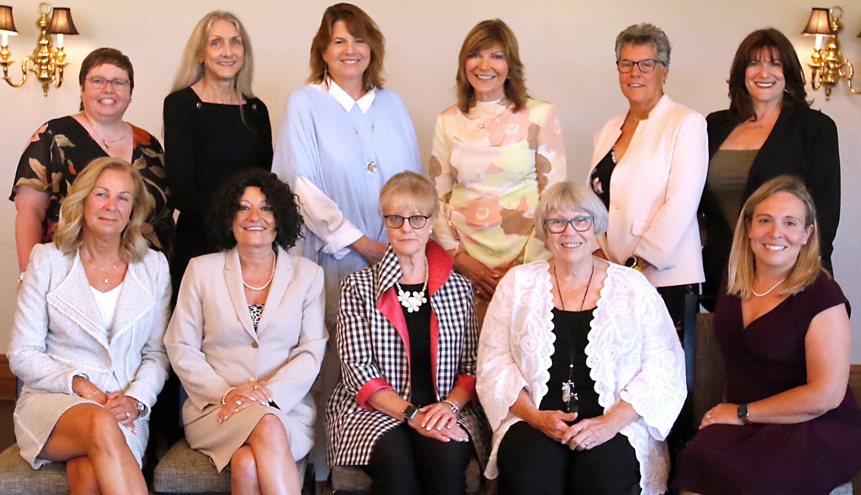 The 11 award recipients of the Northwest Herald's 2024 Women of Distinction honorees are pictured at the awards luncheon on June 5, 2024, at Boulder Ridge Country Club in Lake in the Hills. In the front row, from left, are: Dianna Torman, Leonetta Rizzi, Marcy Piekos, Ellen Hanson and Sarah Hagen. In the back row, left left, are: Dee Darling, Carolyn Campbell, Kimberly O. Hankins, Terri Greeno, Trudy Wakeman and Dawn Bremer.