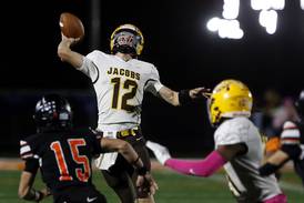 Jacobs showcases offensive versatility, defeats McHenry to clinch 4th straight playoff berth