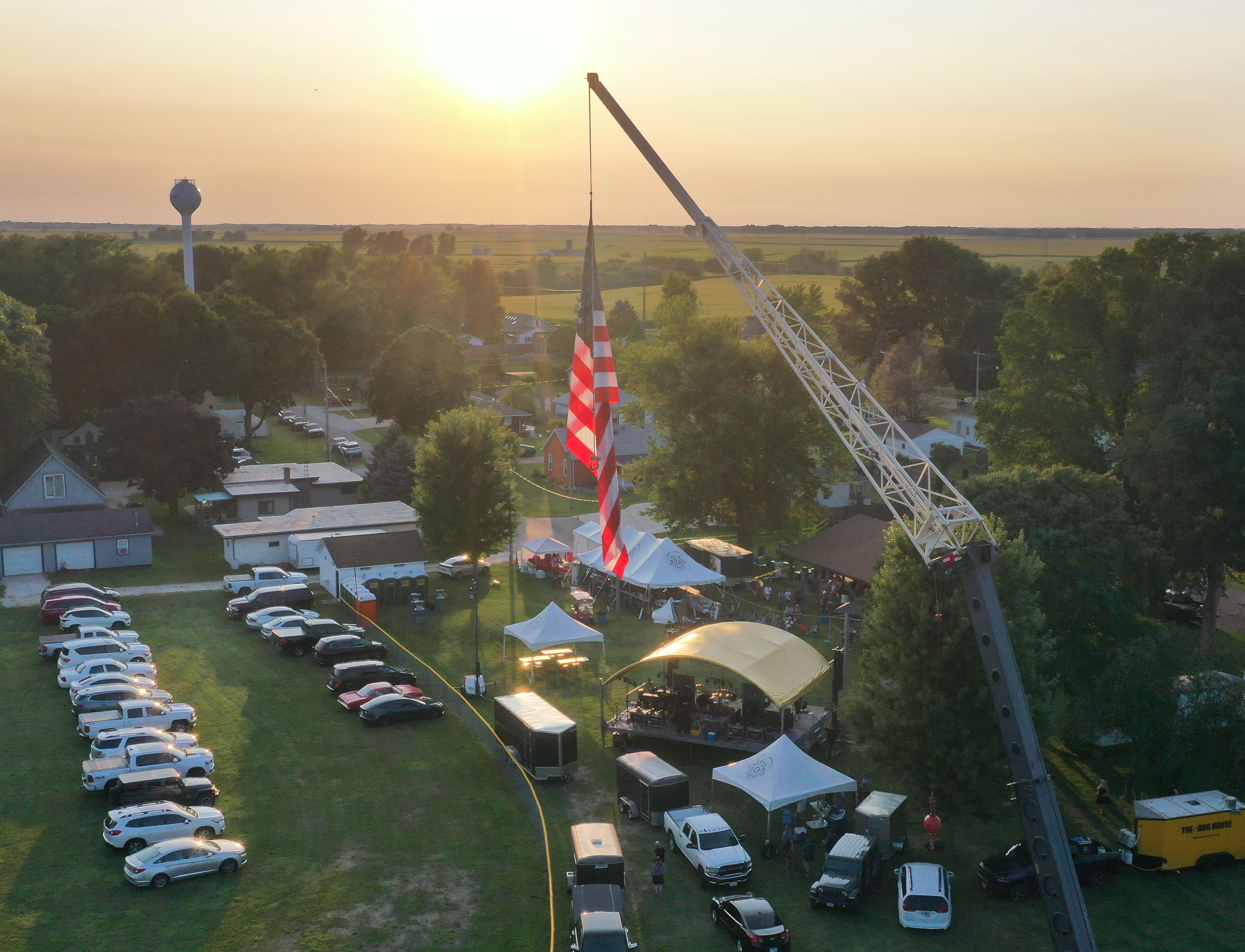 The sun sets over the Cops 4 Cancer fundraiser on Friday, July 26, 2024 at Cerri Memorial Park in Cedar Point. Cops 4 Cancer began in 2003. The group helps families in their fight against cancer, by providing financial assistance in a variety of ways.