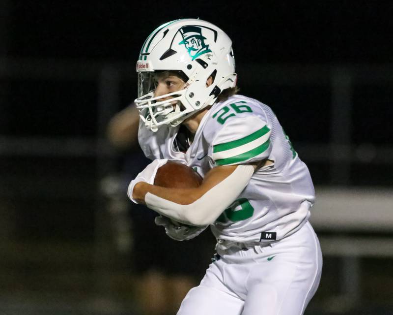 York's Henry Duda (26) runs with the ball during a football game between York at Plainfield North on Friday, Sept 6th, 2024 in Plainfield. Gary E Duncan Sr for Shaw Local News Network.