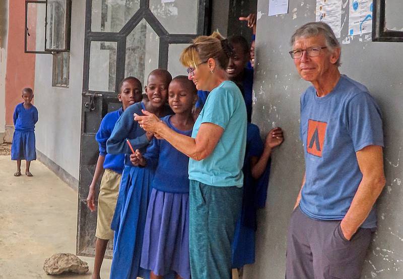 Mark (right) and Jean Zinnen are shown in 2023 on The Great East African Migration trip in Tanzania.