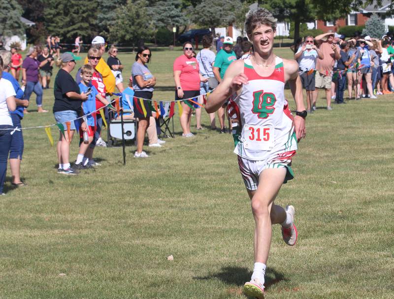 L-P's Griffin Hammers runs in the Gary Coates Cross Country Invitational on Saturday, Sept. 14, 2024 Zearing Park in Princeton.