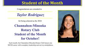 Minooka senior named Rotary Club Student of the Month for October