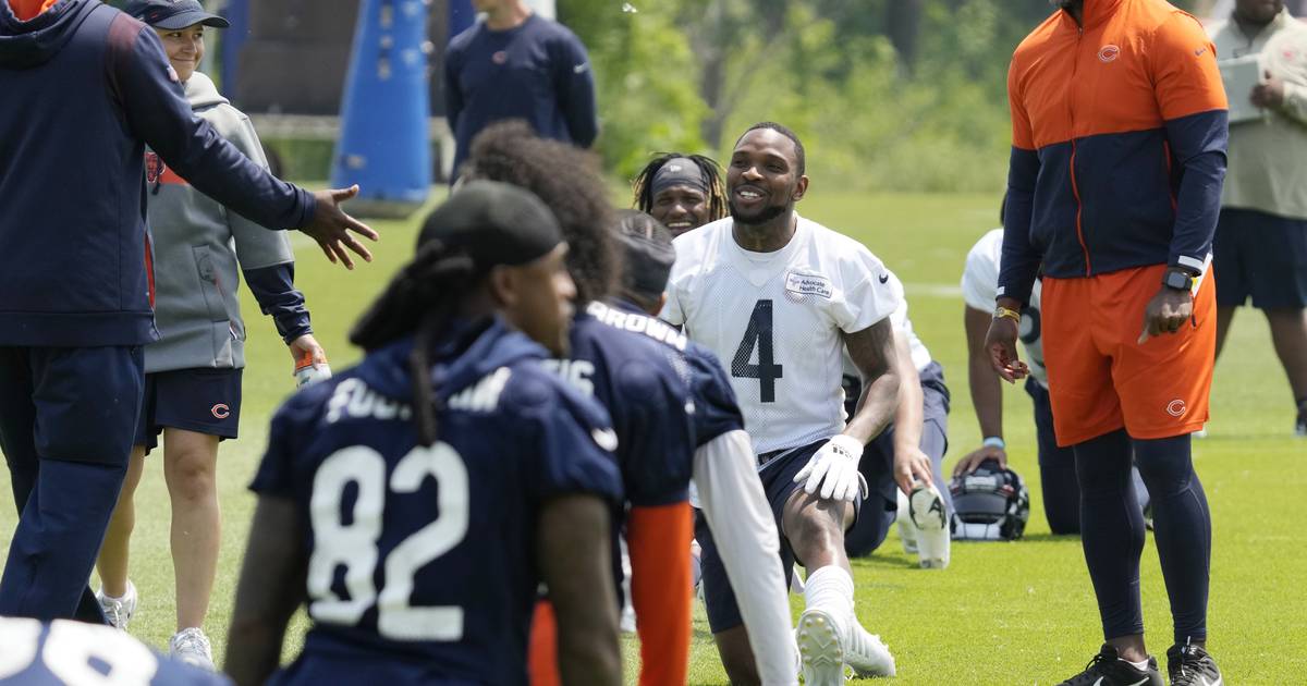 P.J. Walker of the Chicago Bears looks on during OTAs at Halas