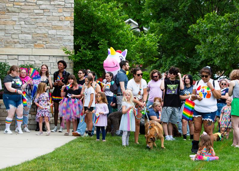 Contestants in the dog and human pride parade wait for the judges results during the Downer’s Grove Pride Fest on Saturday, June 8, 2024.

Suzanne Tennant/For Shaw Local News Media