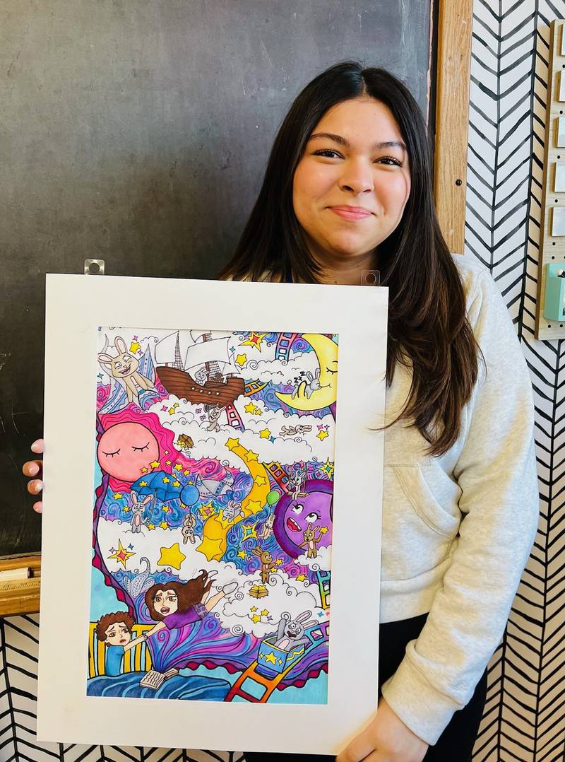 Joliet Central High School sophomore Mia Cardenas has been selected as the 2024 Youth Art Month winner in the High School category by the Illinois Art Education Association.