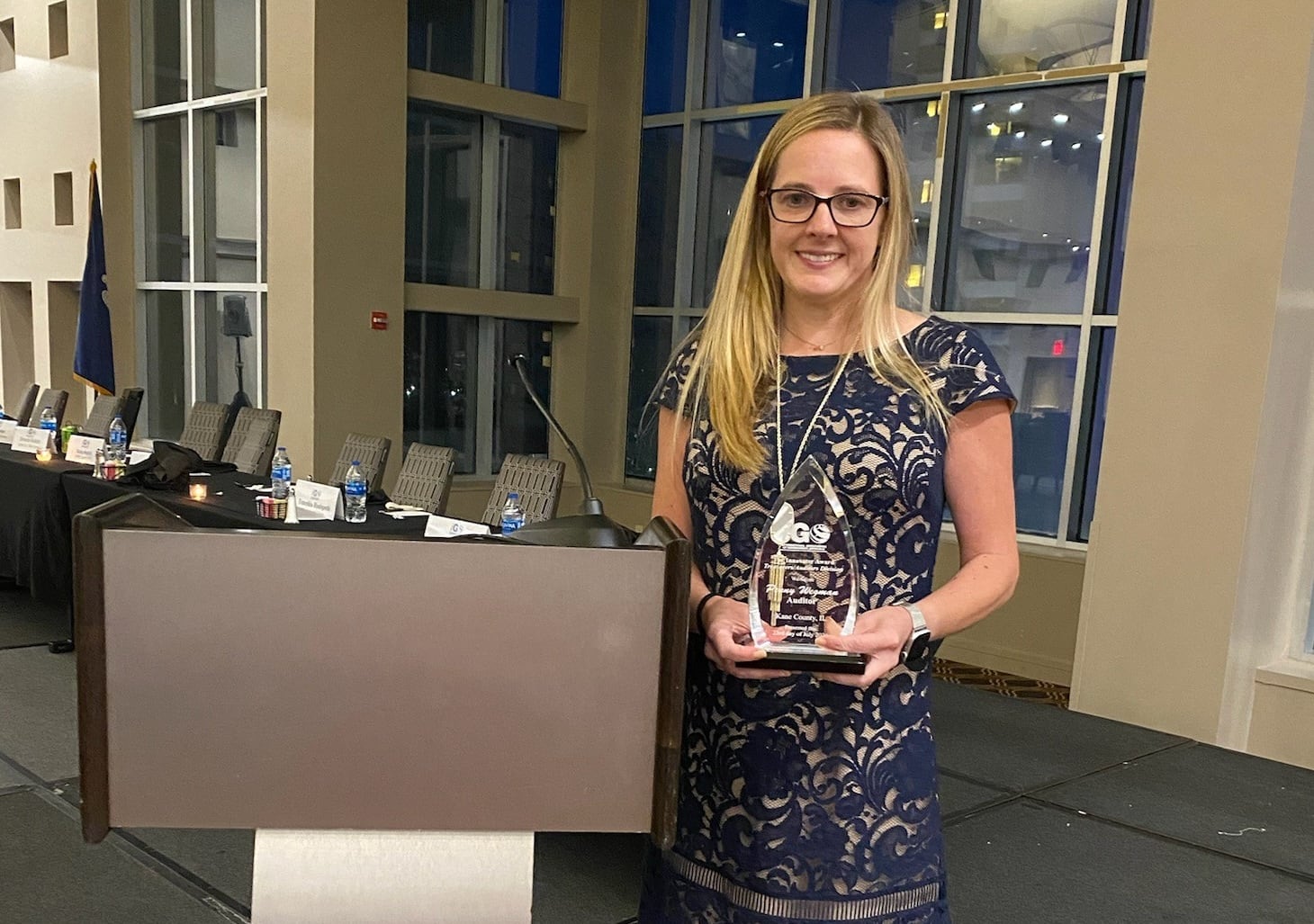 Kane County Auditor Penny Wegman received a national award from the International Association of Government Officials at its annual conference in New Orleans.