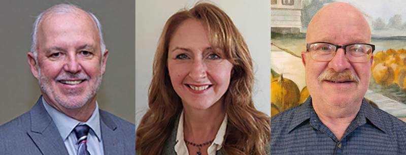 Three candidates are running for two seats in District 8 of the McHenry County Board. They are, from left to right, Larry Smith, Tracie Von Bergen and Jack Kaskel.