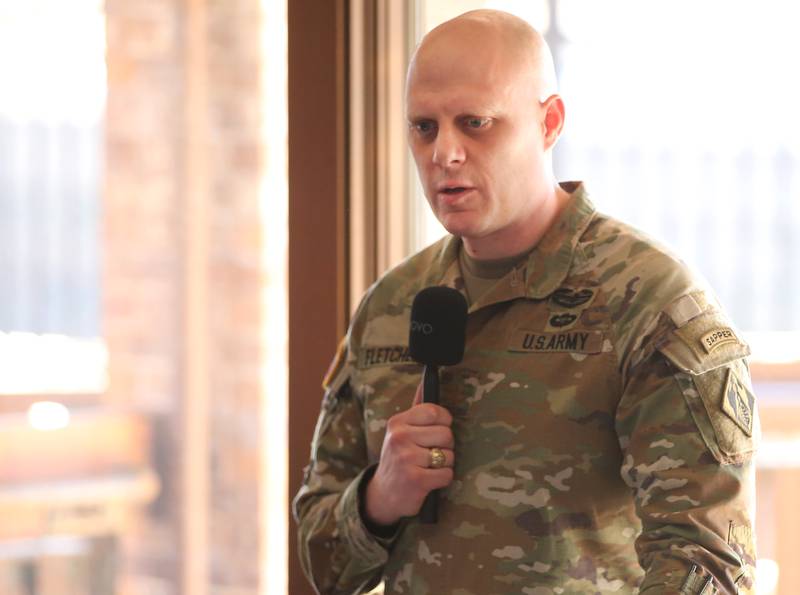 Matthew M. Fletcher Deputy Commander for the U.S. Army Corps of Engineers, speaks during a groundbreaking ceremony for the new Starved Rock Breakwater project at Starved Rock Lock and Dam on Tuesday, Feb. 13, 2024 near Starved Rock State Park. The Starved Rock Breakwater project is a habitat restoration effort designed to restore submerged aquatic vegetation in the Illinois River, Starved Rock Pool. It will increase the amount and quality of resting and feeding habitat for migratory waterfowl and improve spawning and nursery habitat for native fish.
Construction of the breakwater will involve placement of riprap along northern edge of the former Delbridge Island, adjacent to the navigation channel between River Mile 233 and 234. The breakwater structure will be approximately 6,100 feet long and constructed to a design elevation 461.85 feet, providing adequate protection to allow for submerged aquatic vegetation growth.
The estimated total cost of this project is between $5 and $10 million.