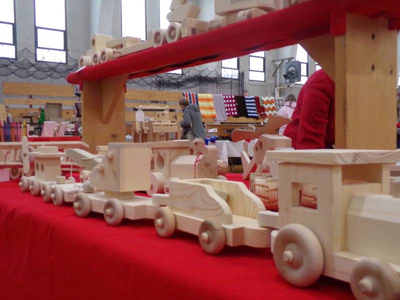 Homemade wooden toys were among the items sold Saturday, Nov. 25, 2023, at the Streator Incubator, which was one of three vendor markets for the Keeping Christmas Close to Home celebration.