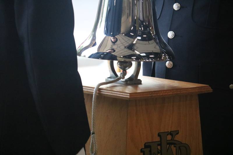 A silver bell is seen Sept. 11, 2024 at DeKalb Fire Station No. 1, 700 Pine St., in DeKalb.