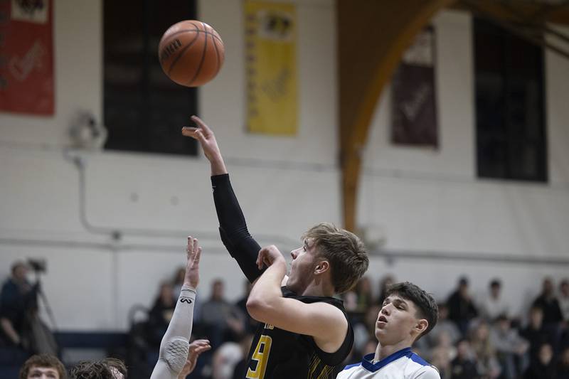 AFC’s Ben Rockwood puts up a shot against Newman Monday, Feb. 19, 2024 in a regional quarterfinal game at Newman High School.