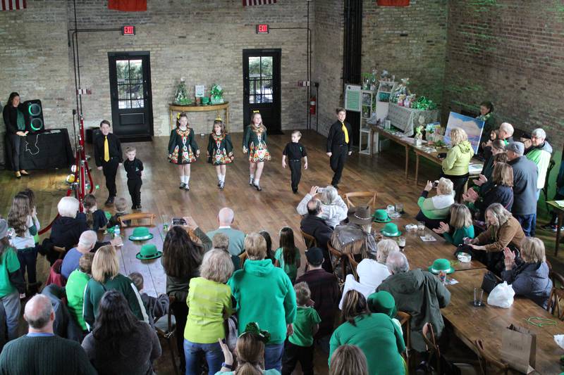 Irish dancers entertain at The District at Memorial Hall in downtown Richmond during the village's 2023 event.