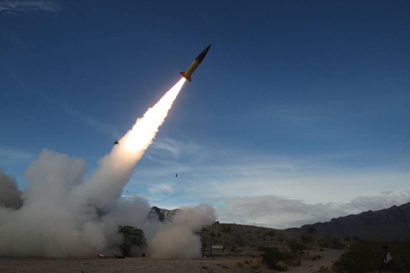 FILE - In this image provided by the U.S. Army, soldiers, from the 3rd Battalion, 321st Field Artillery Regiment of the 18th Field Artillery Brigade out of Fort Bragg N.C., conduct live fire testing at White Sands Missile Range, N.M., on Dec. 14, 2021, of early versions of the Army Tactical Missile System. Ukraine is having some success in halting Russia's new push along the northeast front weeks after the decision allowing the country to use U.S.-supplied weapons for limited strikes in Russian territory. But commanders say their hands are tied without the ability to use long-range guided missiles, such as ATACMS. (John Hamilton/U.S. Army via AP, File)