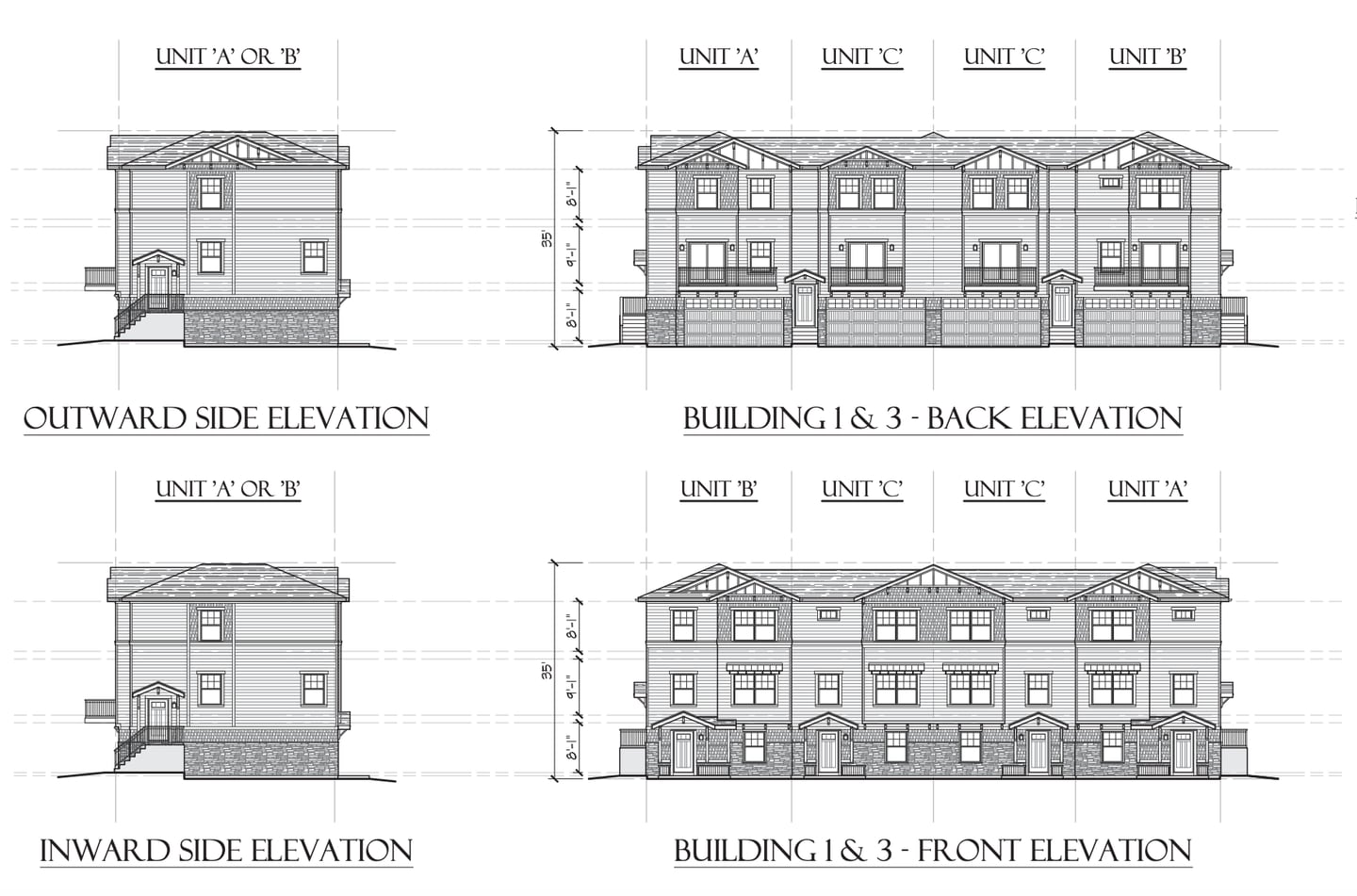 Conceptual design for The Grove townhome units proposed at 5N024 Route 31 in St. Charles.