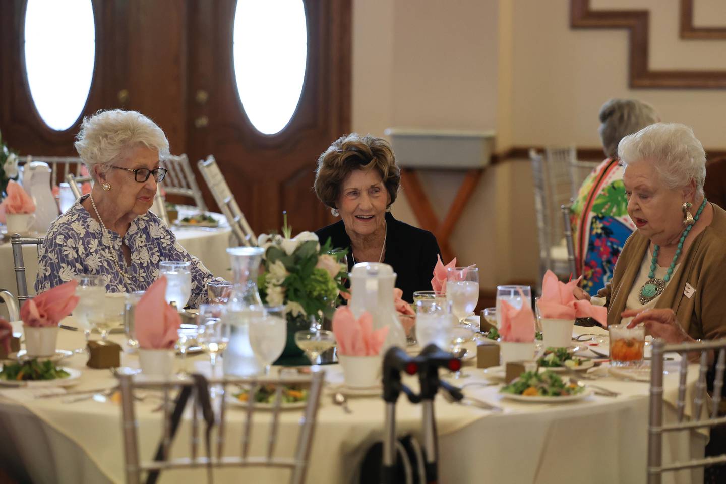 Members of the Visitation and Aid Society of Joliet fellowship at the 135th birthday luncheon on Saturday, Sept. 7, 2024 in Joliet.