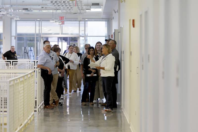 People tour the Foglia Center for Advanced Technology and Innovation on Tuesday, Sept. 3, 2024, at McHenry County College.