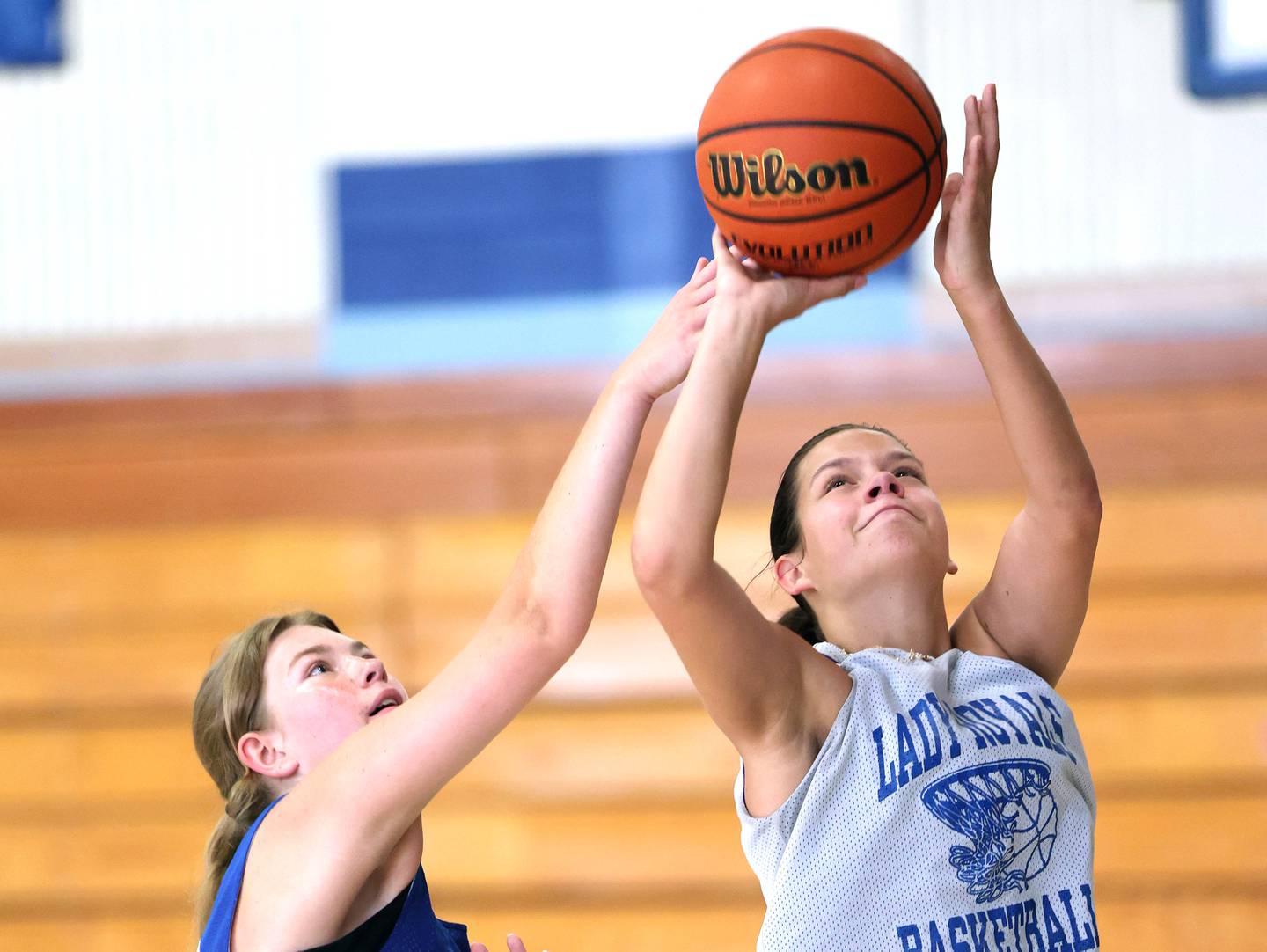 Hinckley-Big Rock’s Raven Wagner gets to the basket during practice Monday, June 19, 2023, at Hinckley-Big Rock High School.